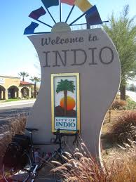 Official welcome sign of Indio