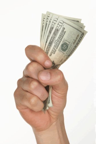 Fistful of dollars Hand holding cash