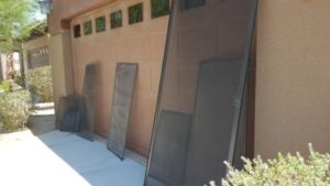 window screens after being cleaned in Palm Desert, California