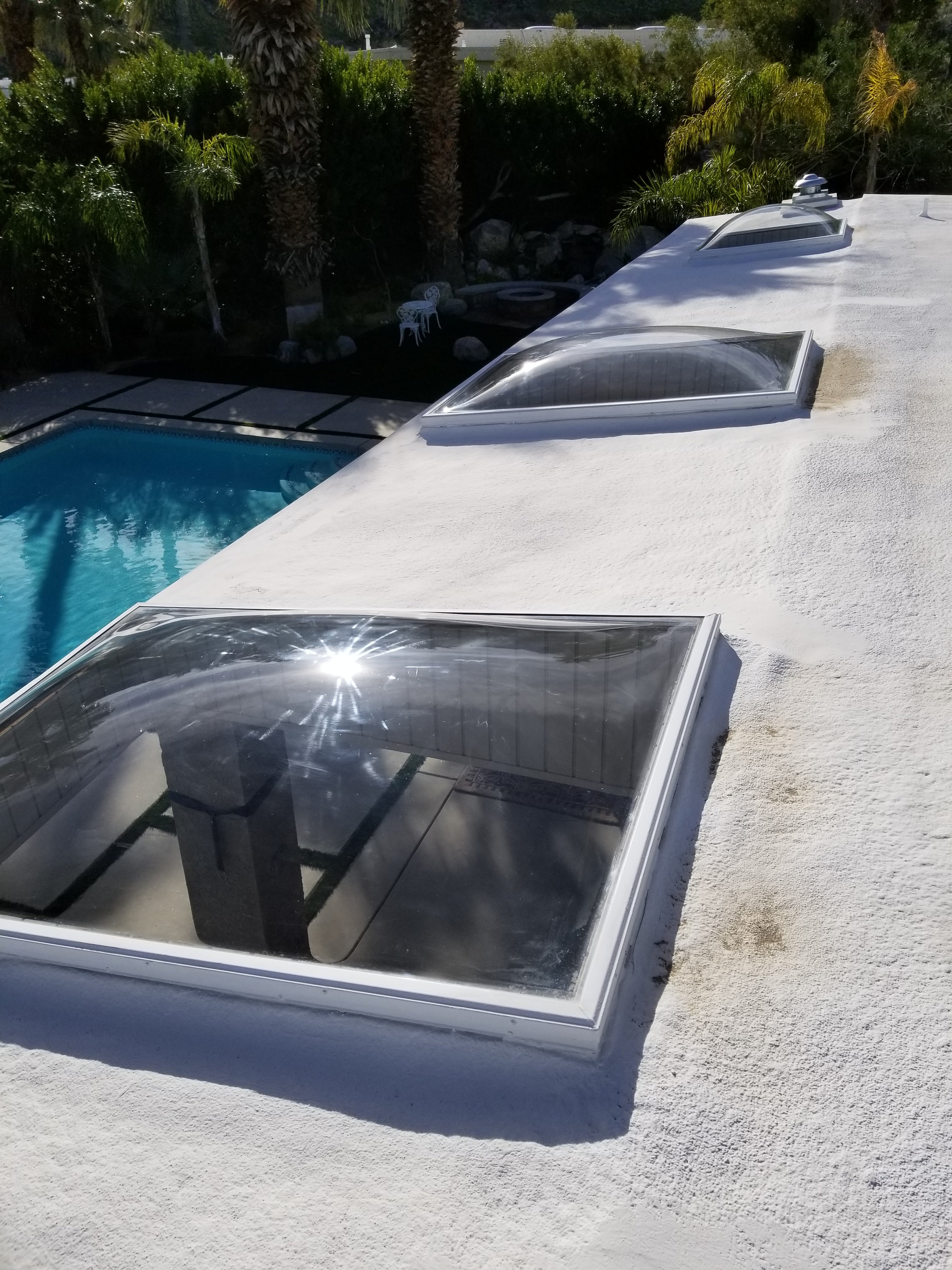 Polycarbonate skylights recently cleaned on home in Palm Springs, California 
